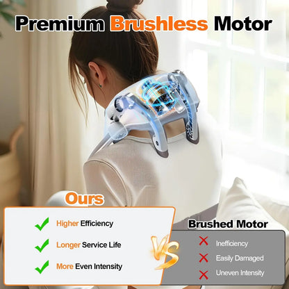 Wireless Neck Shoulder and Back Massager Brushless Motor 6D Deep Tissue Kneading Massage Pillow Shawl Best Gifts for Women Men