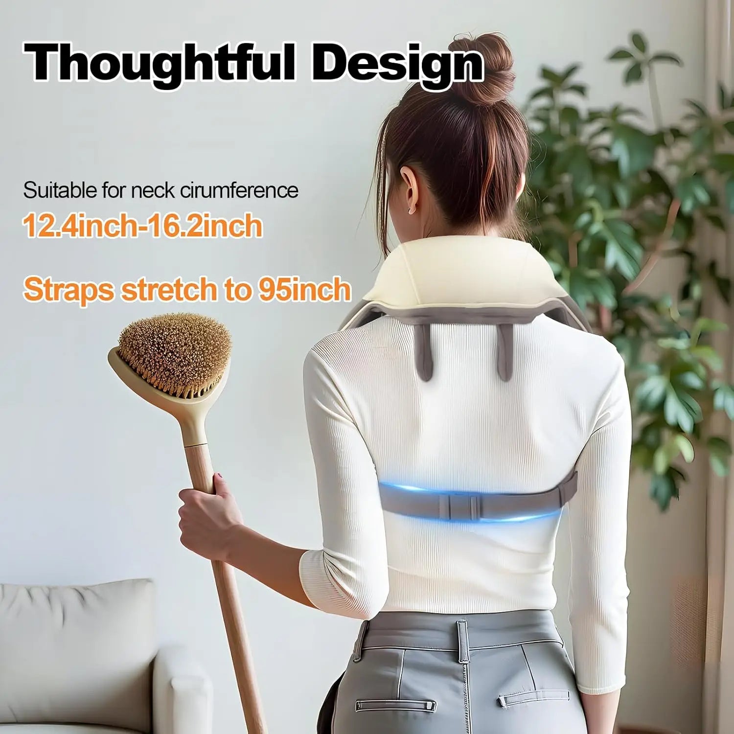 Wireless Neck Shoulder and Back Massager Brushless Motor 6D Deep Tissue Kneading Massage Pillow Shawl Best Gifts for Women Men